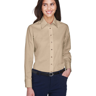 M500W Harriton Ladies' Easy Blend™ Long-Sleeve Twill Shirt with Stain-Release