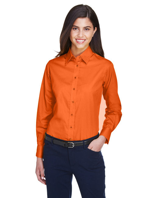 M500W Harriton Ladies' Easy Blend™ Long-Sleeve Twill Shirt with Stain-Release