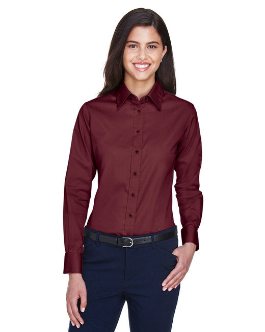 M500W Harriton Ladies' Easy Blend™ Long-Sleeve Twill Shirt with Stain-Release