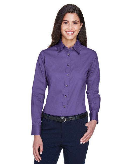 M500W Harriton Ladies' Easy Blend™ Long-Sleeve Twill Shirt with Stain-Release