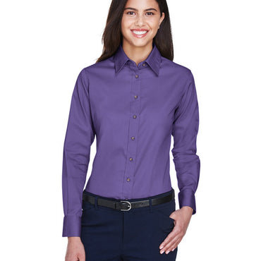 M500W Harriton Ladies' Easy Blend™ Long-Sleeve Twill Shirt with Stain-Release