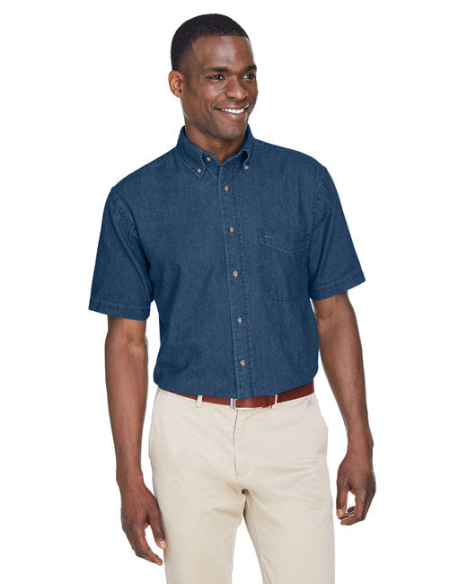 M550S Harriton Men's 6.5 oz. Short-Sleeve Denim Shirt