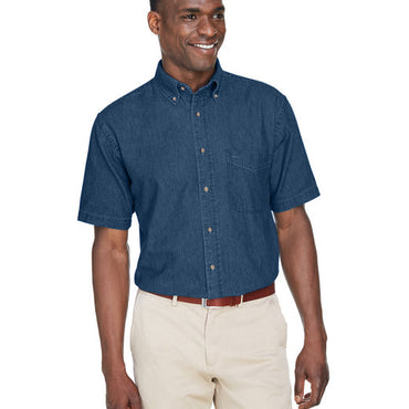 M550S Harriton Men's 6.5 oz. Short-Sleeve Denim Shirt