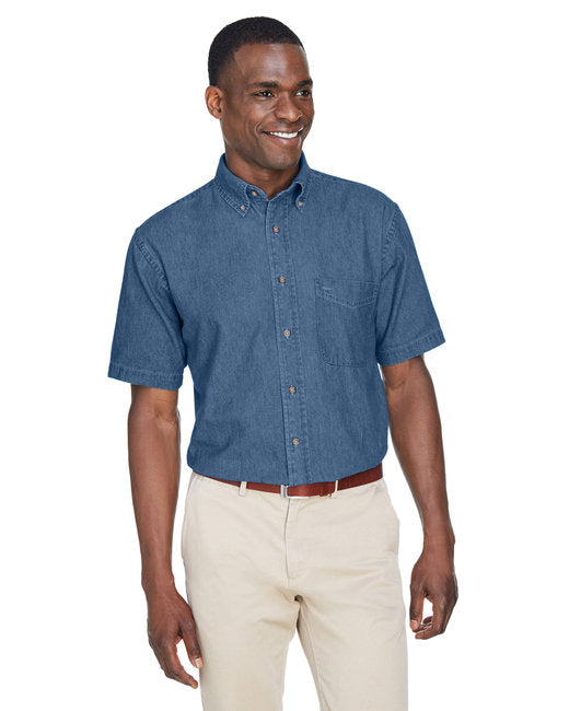 M550S Harriton Men's 6.5 oz. Short-Sleeve Denim Shirt