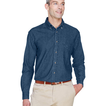 M550T Harriton Men's Tall 6.5 oz. Long-Sleeve Denim Shirt