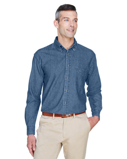 M550T Harriton Men's Tall 6.5 oz. Long-Sleeve Denim Shirt