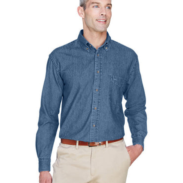 M550T Harriton Men's Tall 6.5 oz. Long-Sleeve Denim Shirt