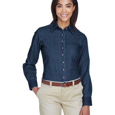 M550W Harriton Ladies' 6.5 oz. Long-Sleeve Denim Shirt