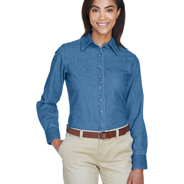 M550W Harriton Ladies' 6.5 oz. Long-Sleeve Denim Shirt