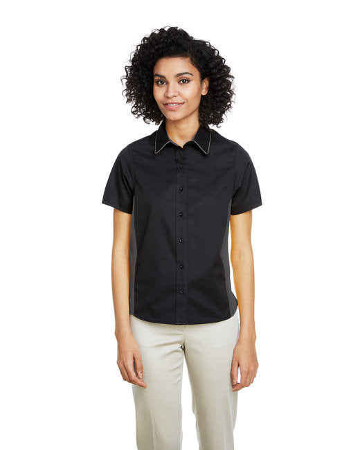 M586W Harriton Ladies' Flash IL Colorblock Short Sleeve Shirt