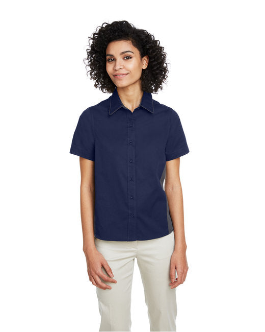 M586W Harriton Ladies' Flash IL Colorblock Short Sleeve Shirt