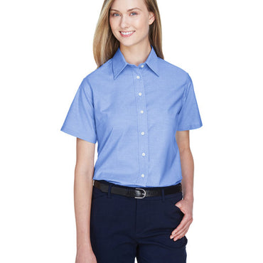 M600SW Harriton Ladies' Short-Sleeve Oxford with Stain-Release