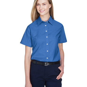 M600SW Harriton Ladies' Short-Sleeve Oxford with Stain-Release