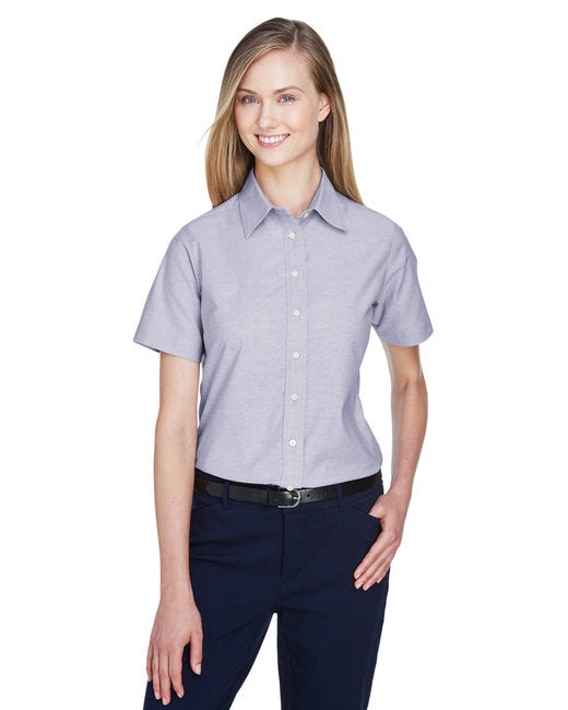 M600SW Harriton Ladies' Short-Sleeve Oxford with Stain-Release