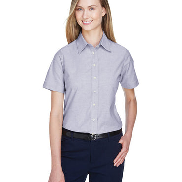 M600SW Harriton Ladies' Short-Sleeve Oxford with Stain-Release