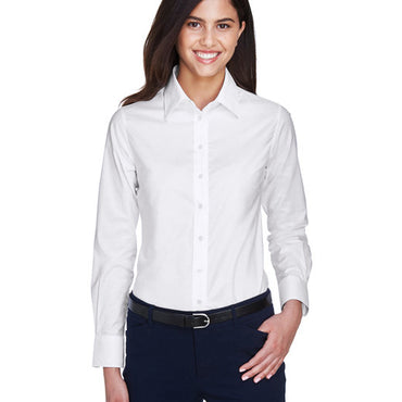 M600W Harriton Ladies' Long-Sleeve Oxford with Stain-Release