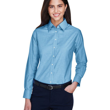 M600W Harriton Ladies' Long-Sleeve Oxford with Stain-Release