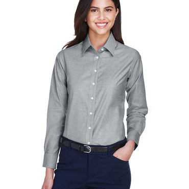 M600W Harriton Ladies' Long-Sleeve Oxford with Stain-Release