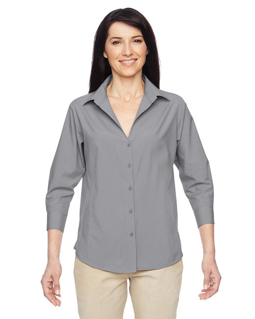 M610W Harriton Ladies' Paradise 3/4-Sleeve Performance Shirt