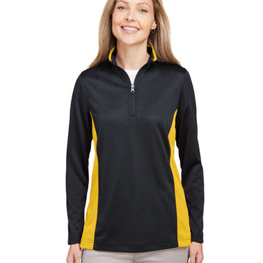 M786W Harriton Ladies' Flash Snag Protection Plus IL Colorblock Quarter-Zip