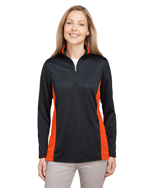 M786W Harriton Ladies' Flash Snag Protection Plus IL Colorblock Quarter-Zip