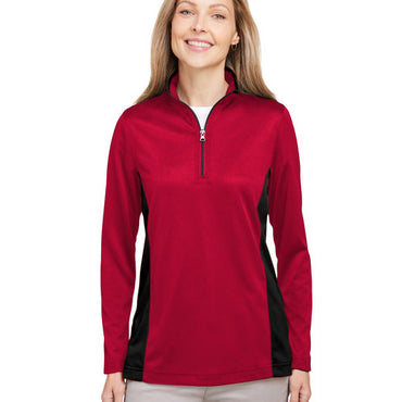 M786W Harriton Ladies' Flash Snag Protection Plus IL Colorblock Quarter-Zip