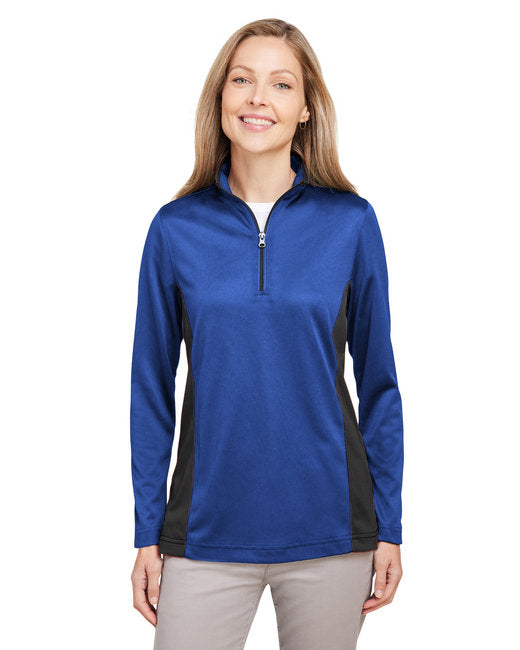 M786W Harriton Ladies' Flash Snag Protection Plus IL Colorblock Quarter-Zip