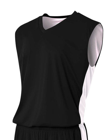 A4 NB4184 - Youth Short Sleeve Full Button Baseball Jersey Black - S