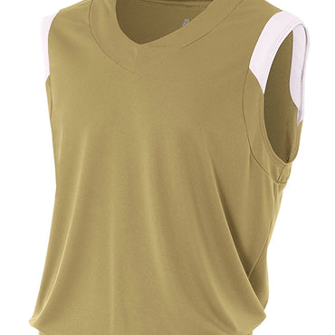 NB2340 A4 Youth Moisture Management V Neck Muscle Shirt