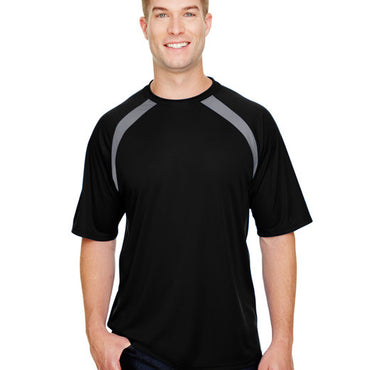 N3001 A4 Men's Spartan Short Sleeve Color Block Crew Neck T-Shirt