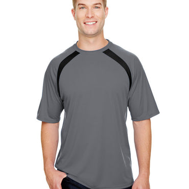 N3001 A4 Men's Spartan Short Sleeve Color Block Crew Neck T-Shirt