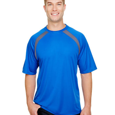 N3001 A4 Men's Spartan Short Sleeve Color Block Crew Neck T-Shirt