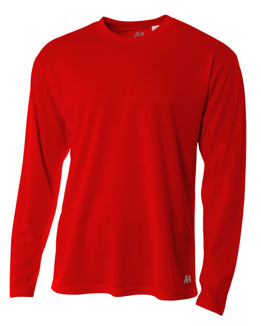 N3253 A4 Men's Birds-Eye Mesh Long Sleeve T-Shirt