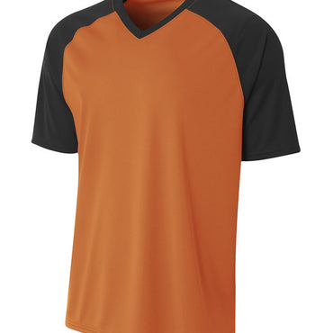 N3373 A4 Adult Polyester V-Neck Strike Jersey with Contrast Sleeve