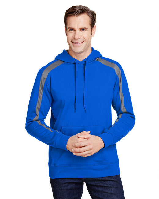 N4004 A4 Men's Spartan Tech-Fleece Color Block Hooded Sweatshirt