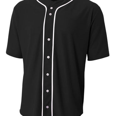 N4184 A4 Shorts Sleeve Full Button Baseball Top