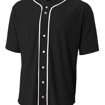 NB4184 A4 Youth Short Sleeve Full Button Baseball Jersey