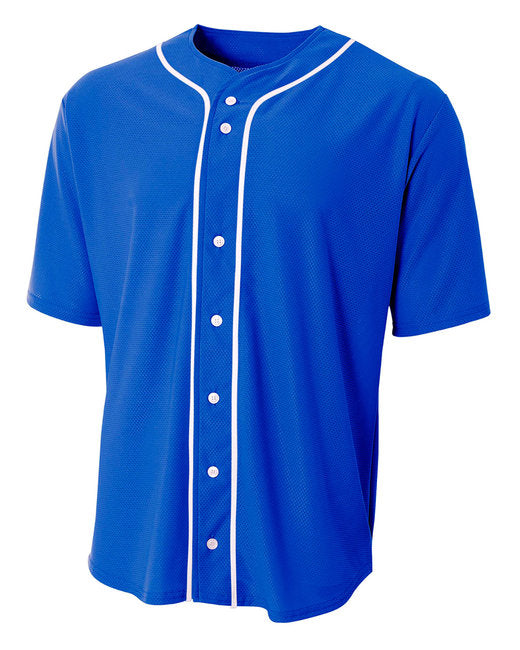 N4184 A4 Shorts Sleeve Full Button Baseball Top