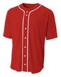 N4184 A4 Shorts Sleeve Full Button Baseball Top