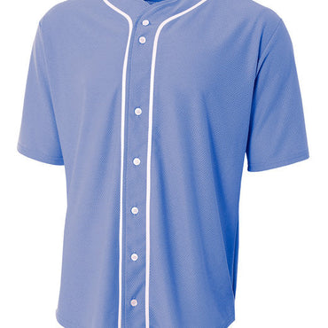 NB4184 A4 Youth Short Sleeve Full Button Baseball Jersey