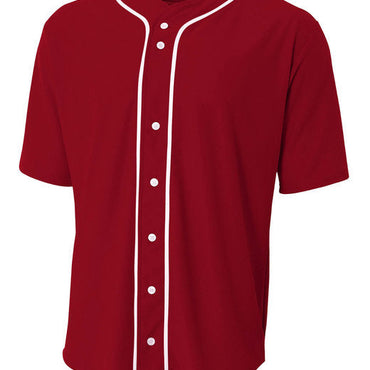 NB4184 A4 Youth Short Sleeve Full Button Baseball Jersey