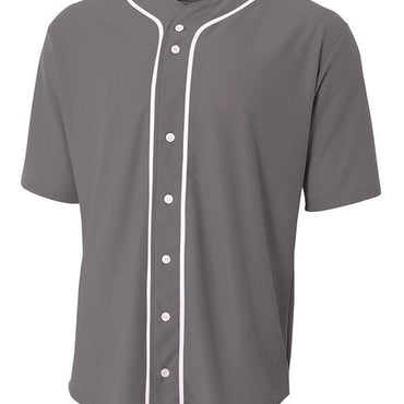 NB4184 A4 Youth Short Sleeve Full Button Baseball Jersey