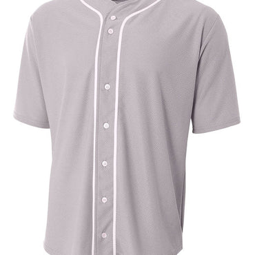 NB4184 A4 Youth Short Sleeve Full Button Baseball Jersey