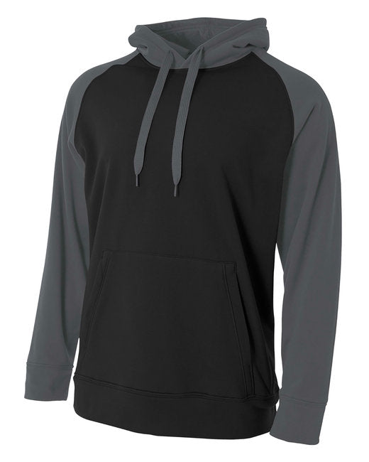 N4234 A4 Men's Color Block Tech Fleece Hoodie