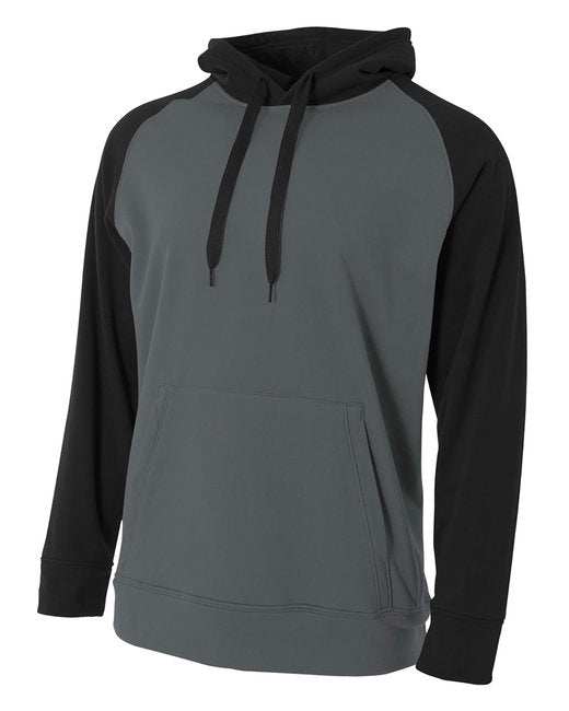 N4234 A4 Men's Color Block Tech Fleece Hoodie