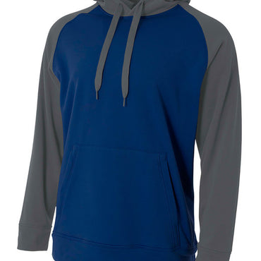 N4234 A4 Men's Color Block Tech Fleece Hoodie