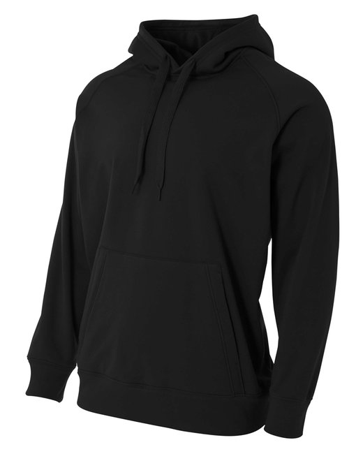 N4237 A4 Men's Solid Tech Fleece Hoodie