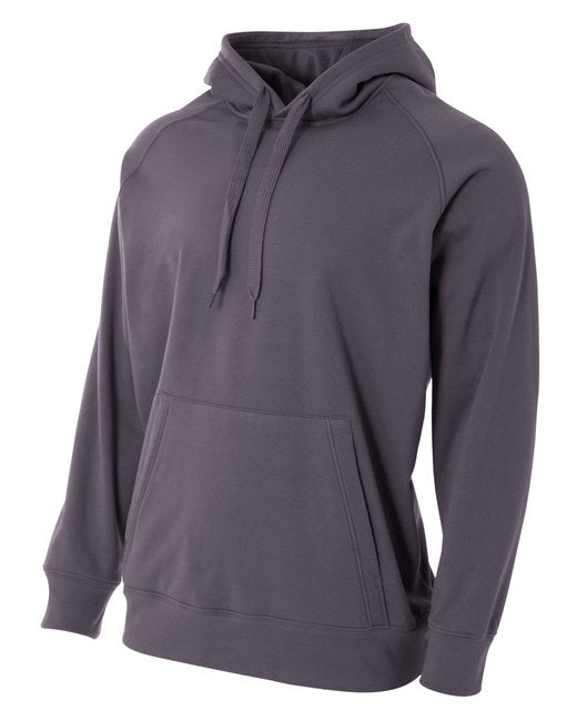 N4237 A4 Men's Solid Tech Fleece Hoodie