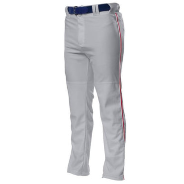 A4 N6162 Pro Style Open Bottom Baggy Cut Baseball Pants - Grey - 2XL