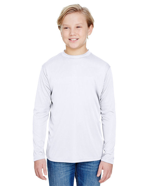 NB3165 A4 Youth Long Sleeve Cooling Performance Crew Shirt